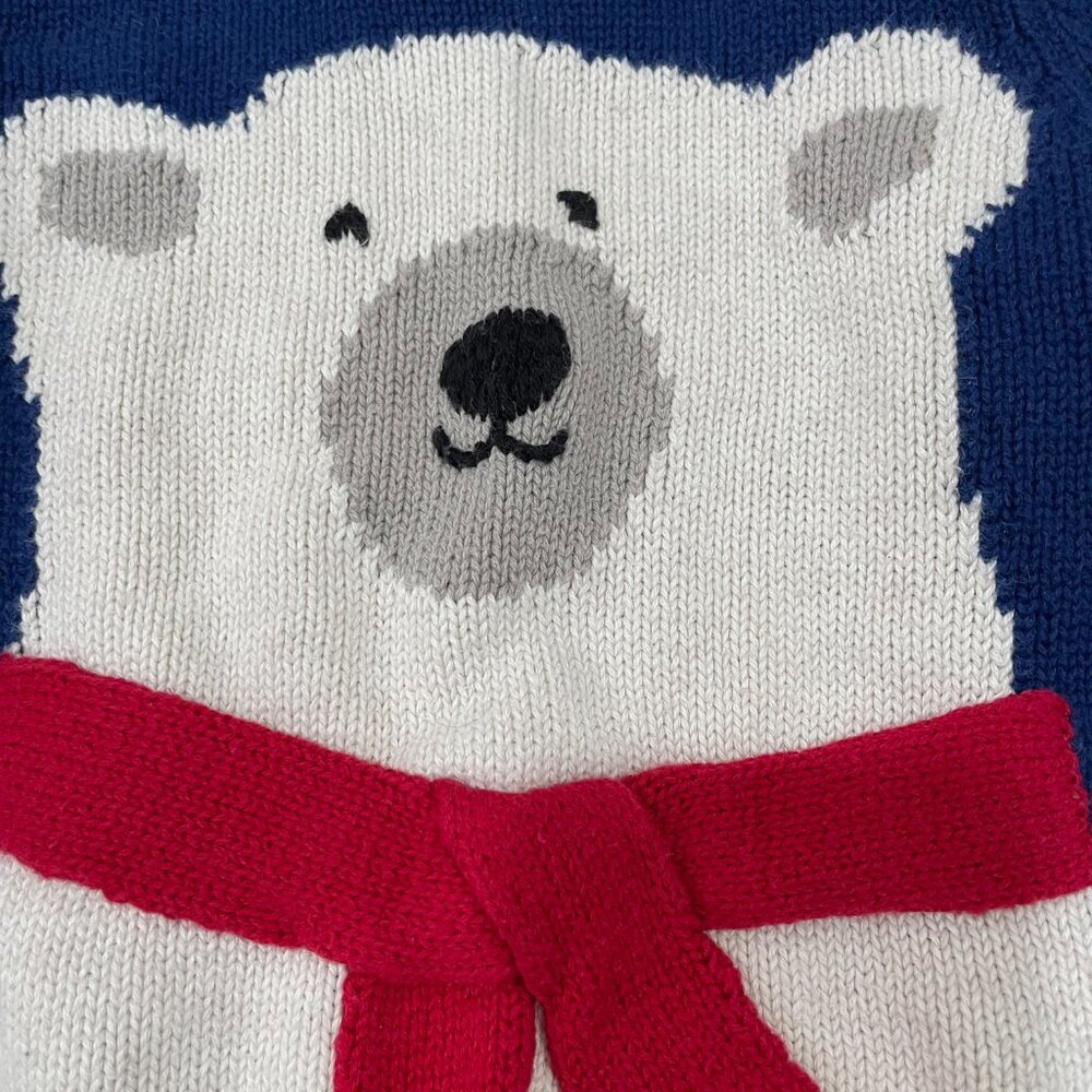 Joules Knitwear Polarbear Sweater 12/18 Month. Winter/Holiday. Blue,Red - Picture 2 of 8